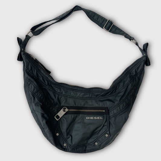 Diesel dark green cargo crescent shoulder bag