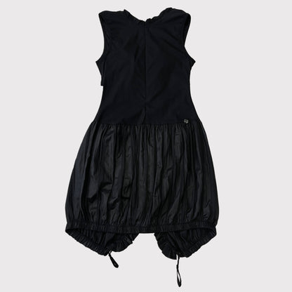 French vintage black ruffled bubble dress