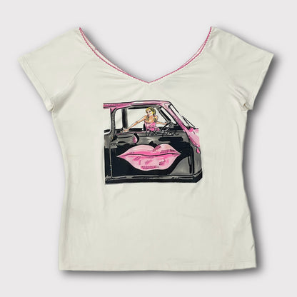 Blugirl Jeans white/pink graphic top