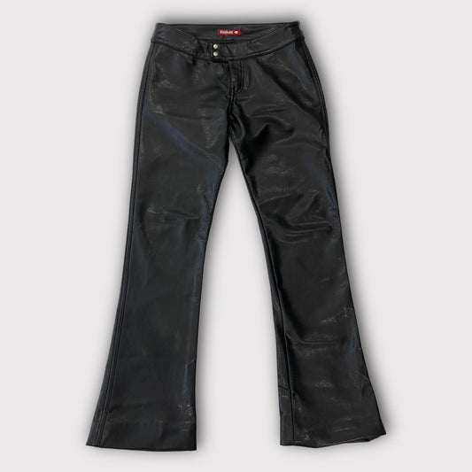 Killah black faux leather flared pants