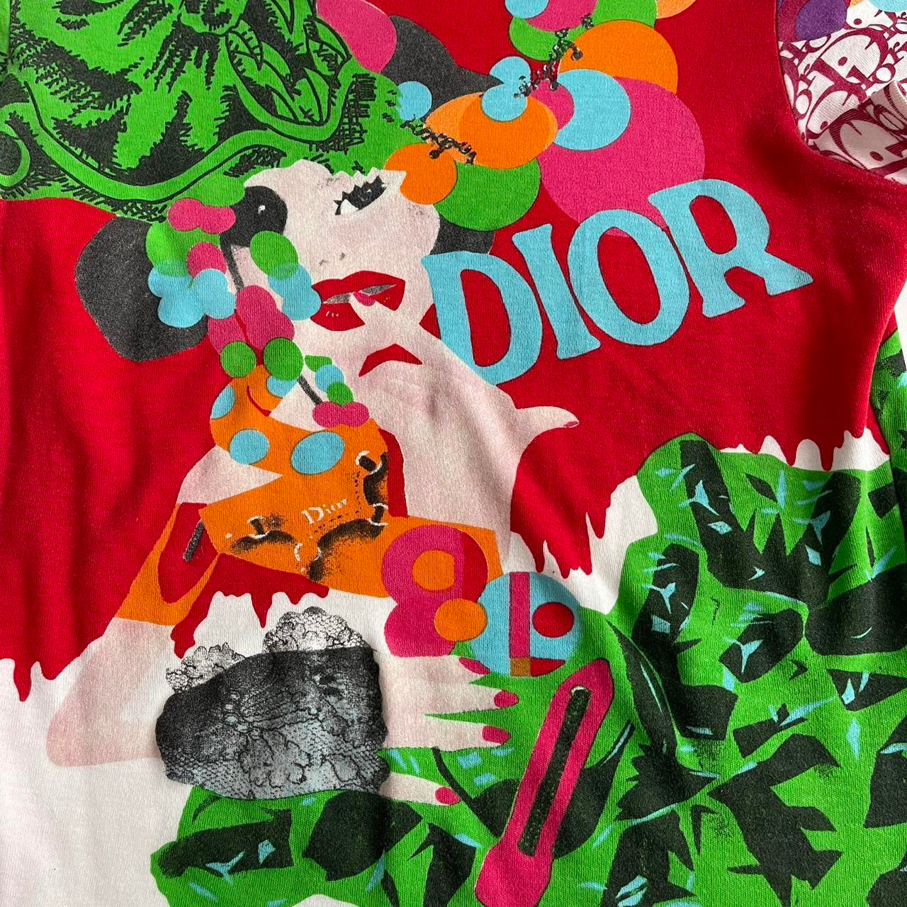 Christian Dior Spring 2005 multicolor graphic baby tee