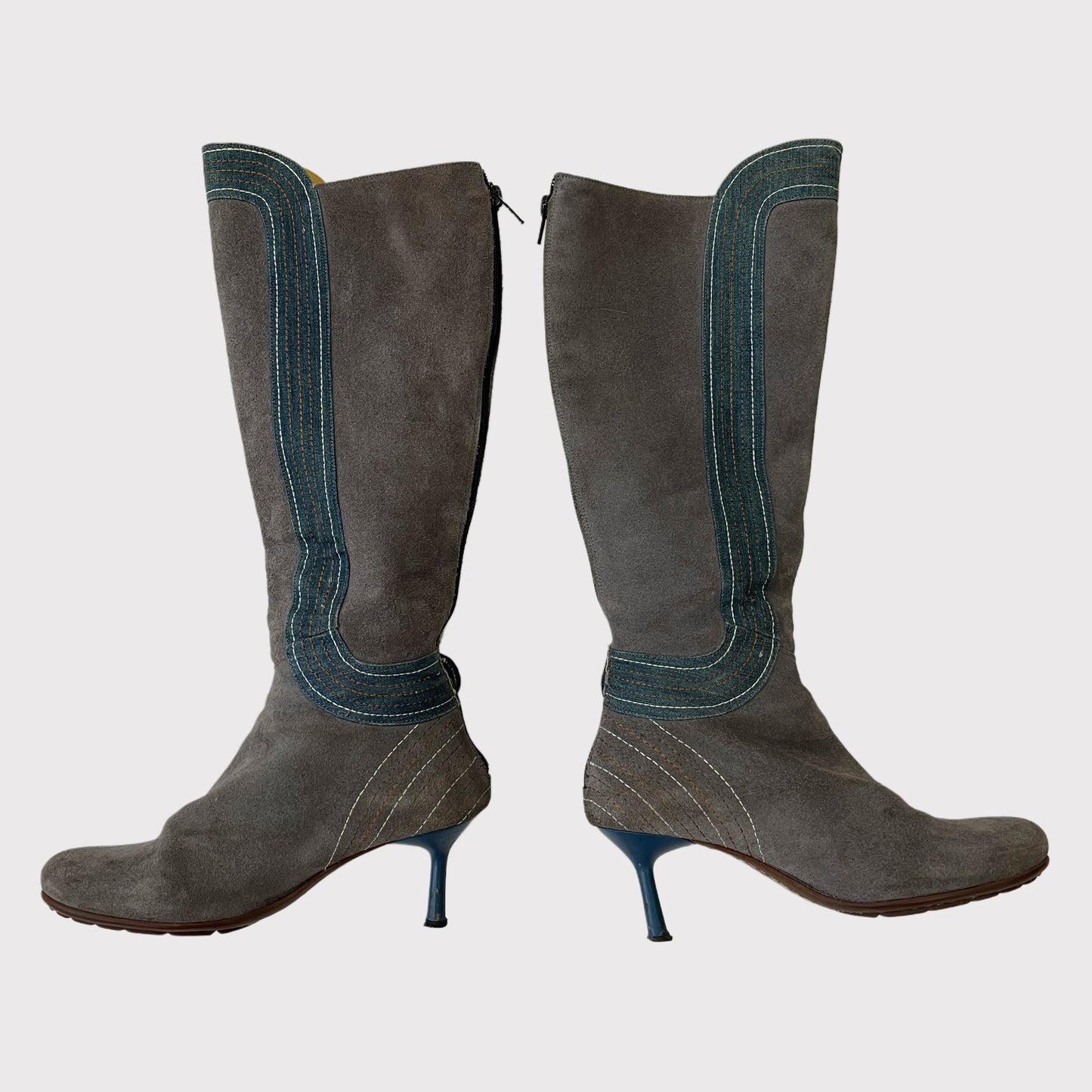 Miss Sixty grey/blue suede calf boots