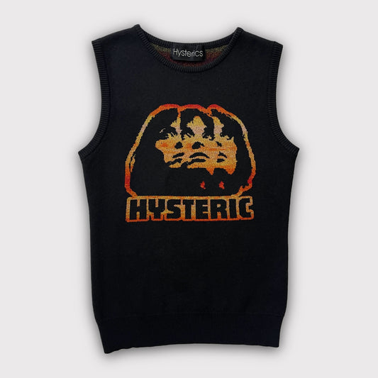 Hysteric Glamour black/orange graphic knit vest top