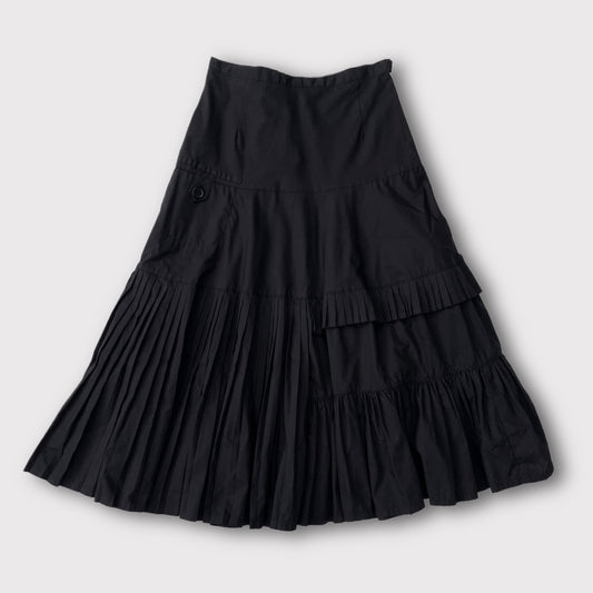 French vintage black subversive pleated skirt