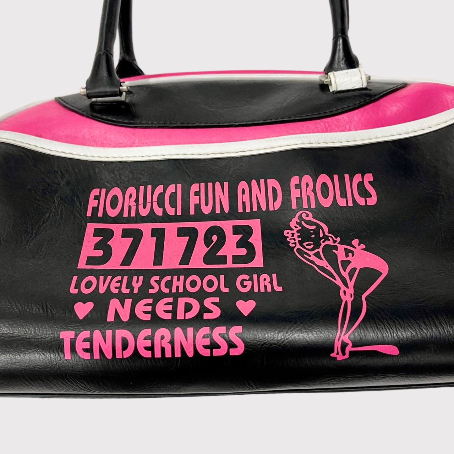 Fiorucci black/pink bowler bag