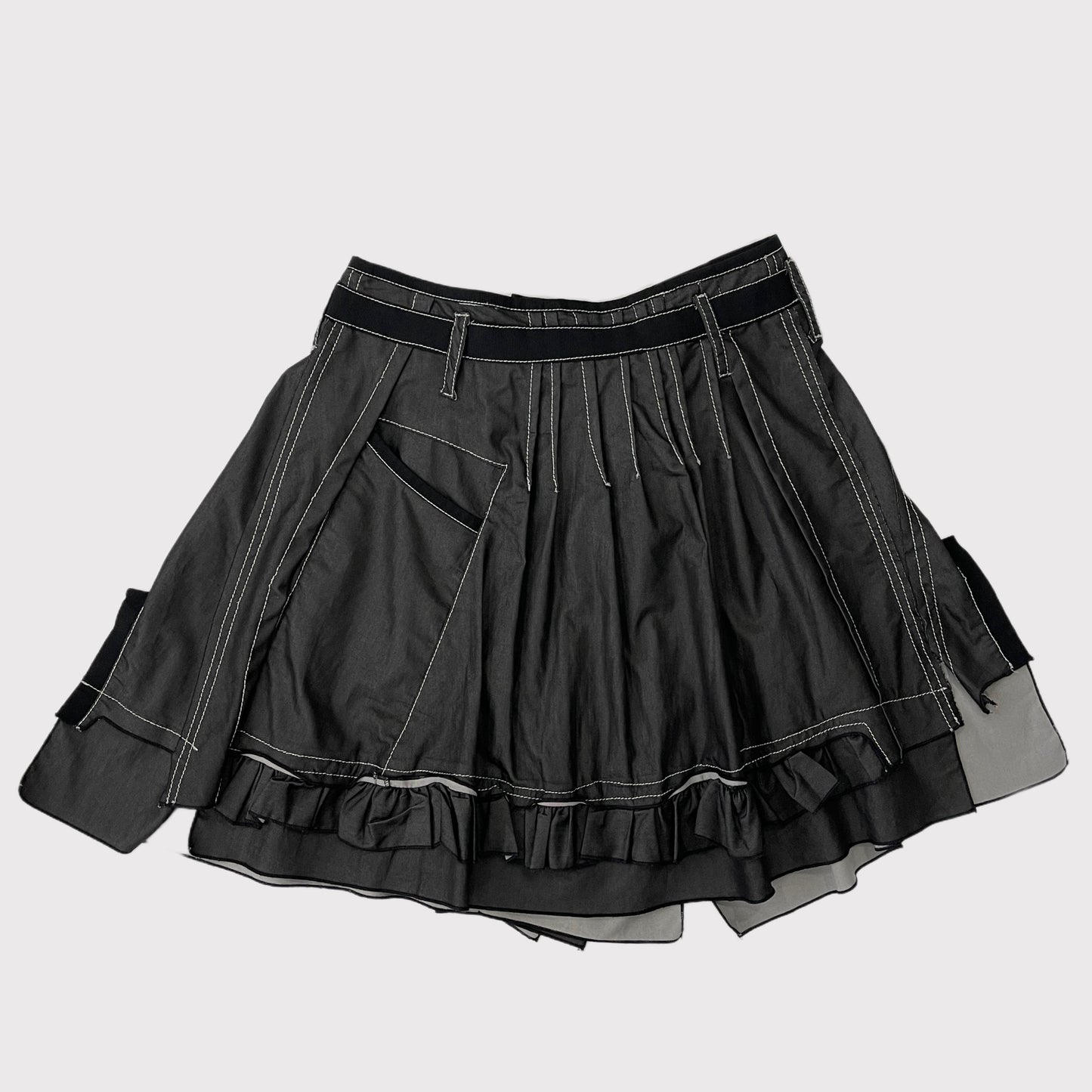 Italian vintage grey/black asymmetrical skirt