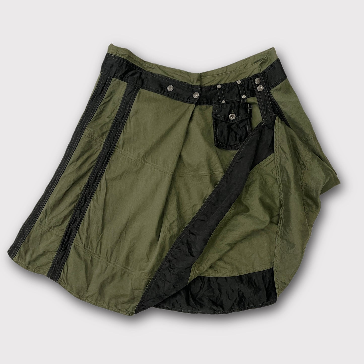 Diesel green cargo asymmetrical skirt