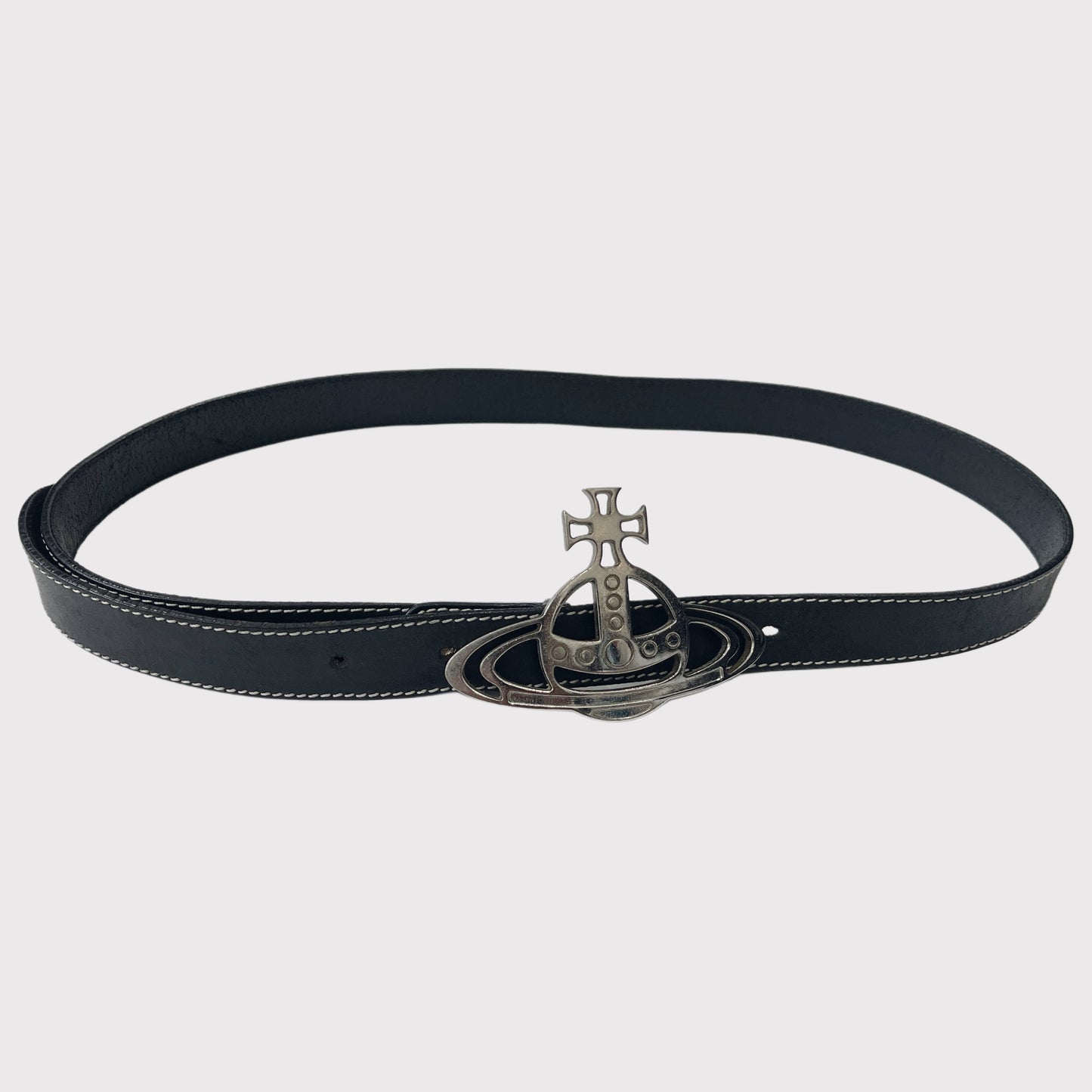 Vivienne Westwood black/silver leather belt