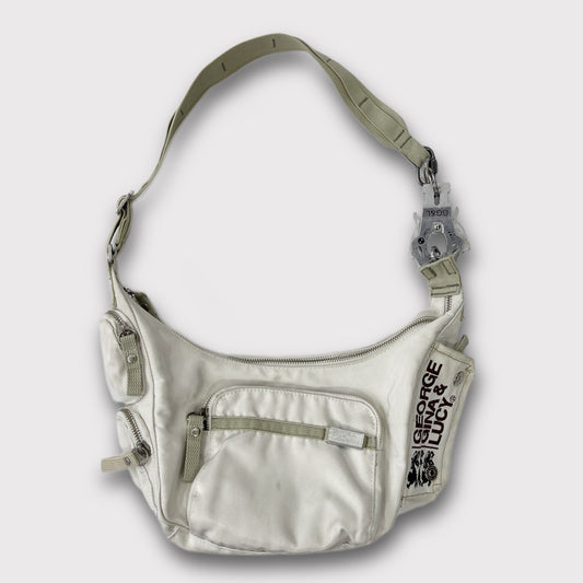 George Gina & Lucy off-white cargo shoulder bag