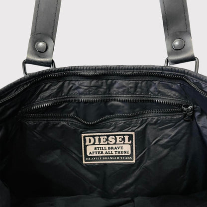 Diesel black quilted nylon bag