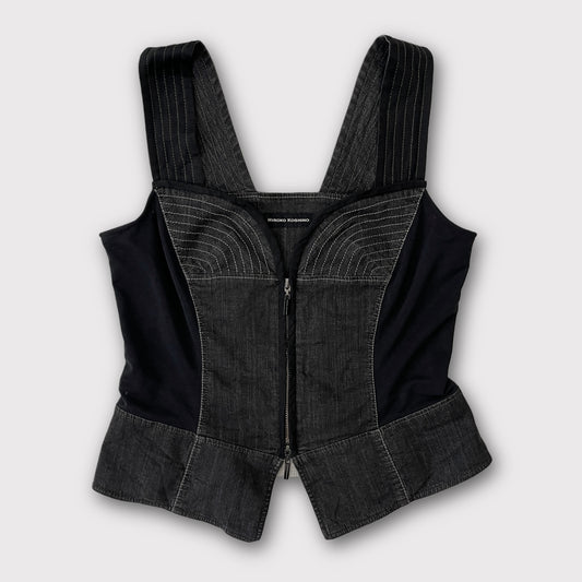 Hiroko Koshino black/grey bustier top