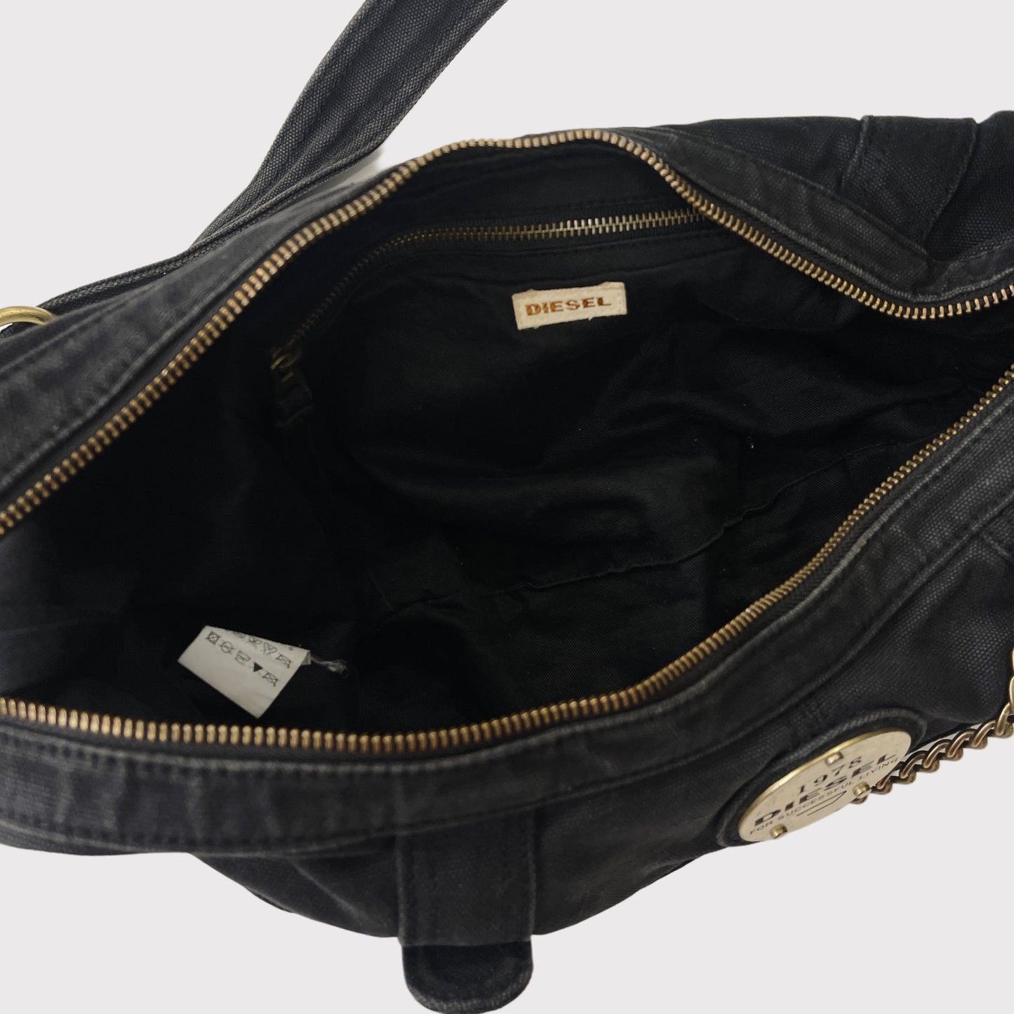 Diesel black/gold canvas shoulder bag