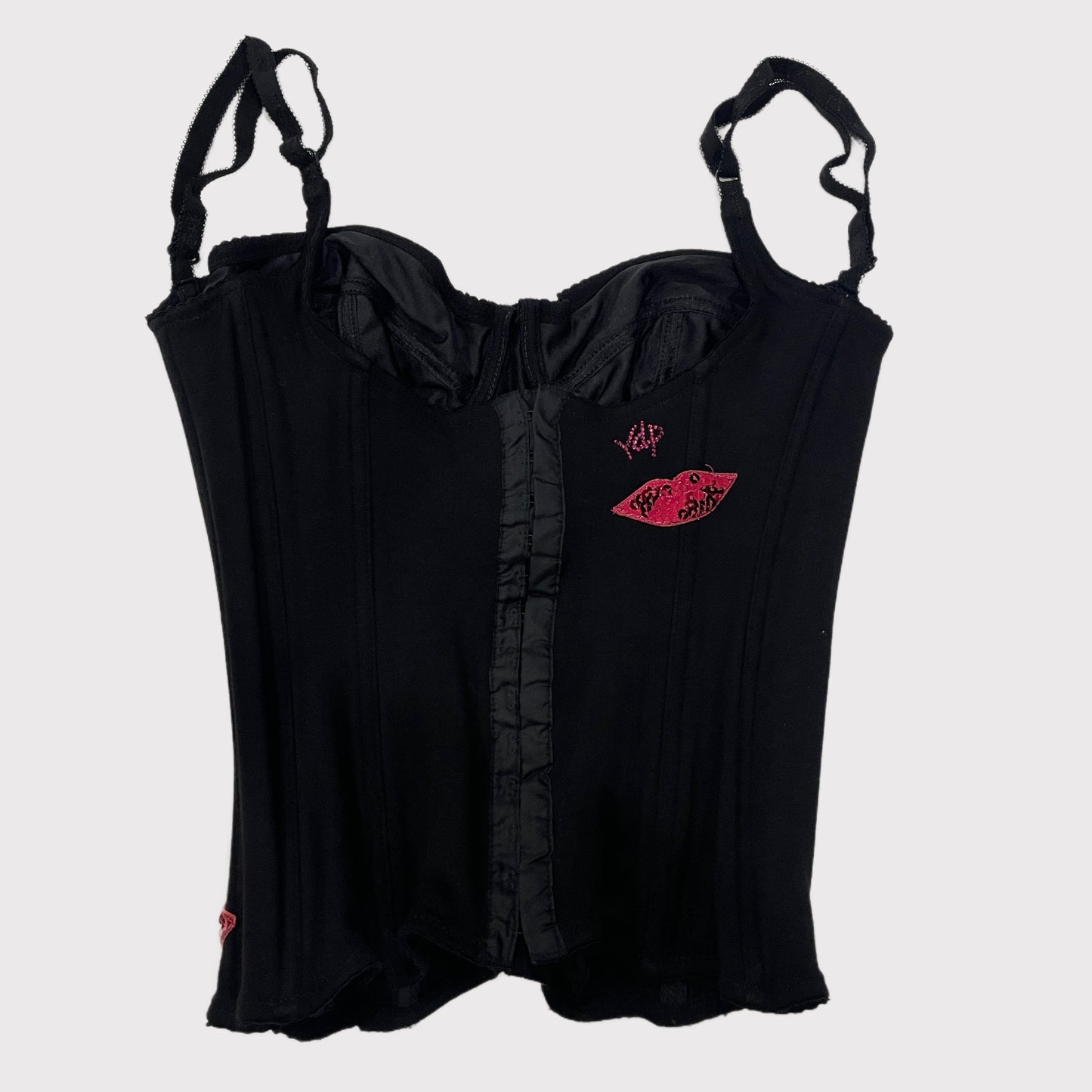 Via Delle Perle black kiss corset top