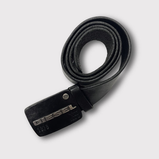 Diesel black leather belt