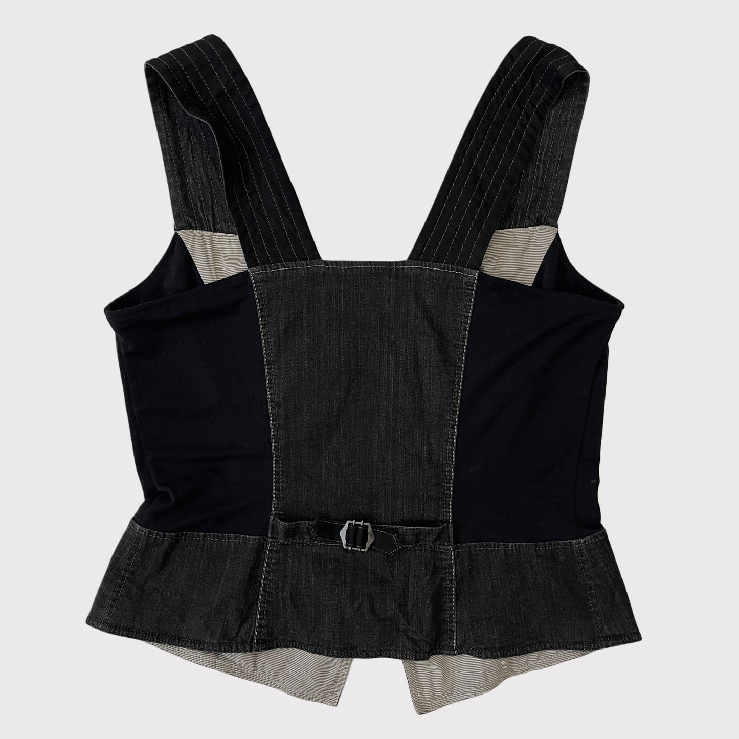 Hiroko Koshino black/grey bustier top