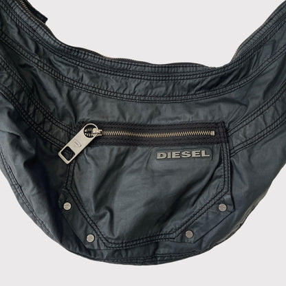 Diesel dark green cargo crescent shoulder bag