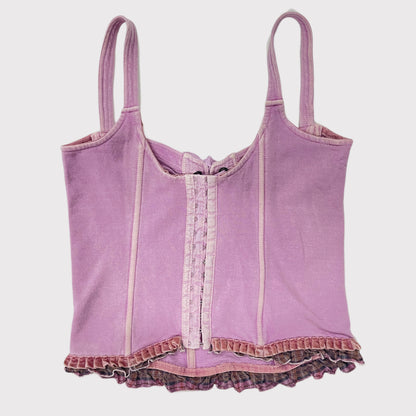 Via Delle Perle lilac velvet corset top