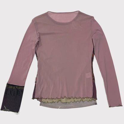 2026 (Cop Copine) pink/brown graphic mesh top