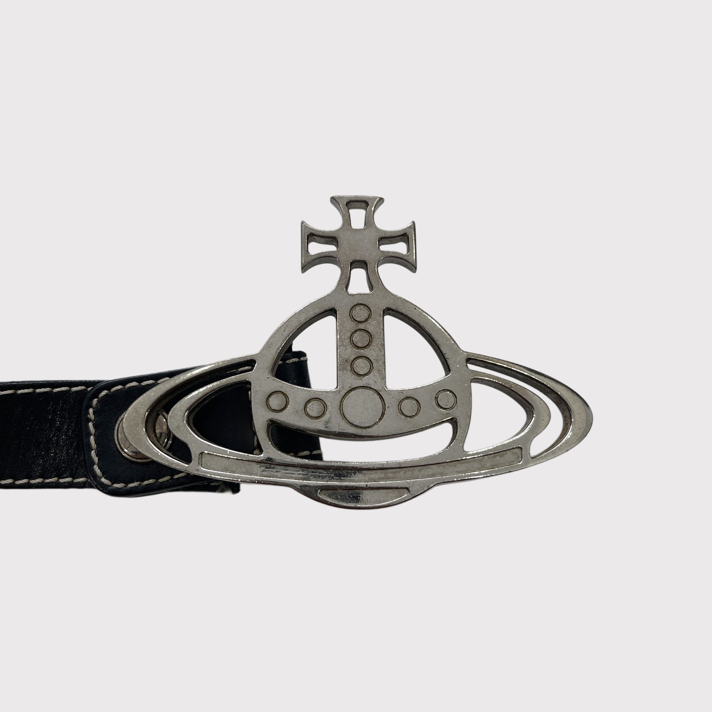 Vivienne Westwood black/silver leather belt