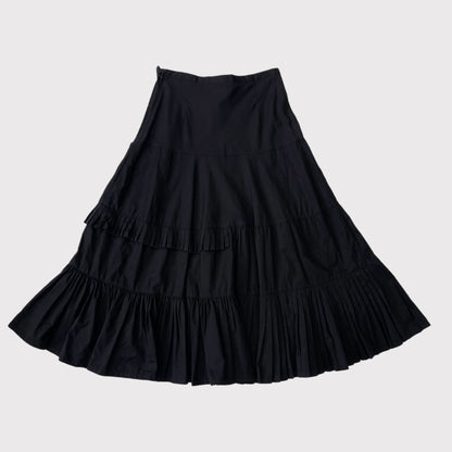 French vintage black subversive pleated skirt