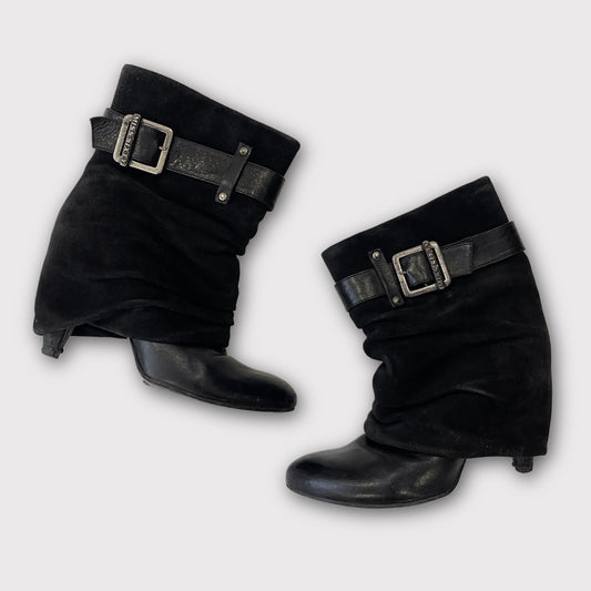 Miss Sixty black slouch leather boots