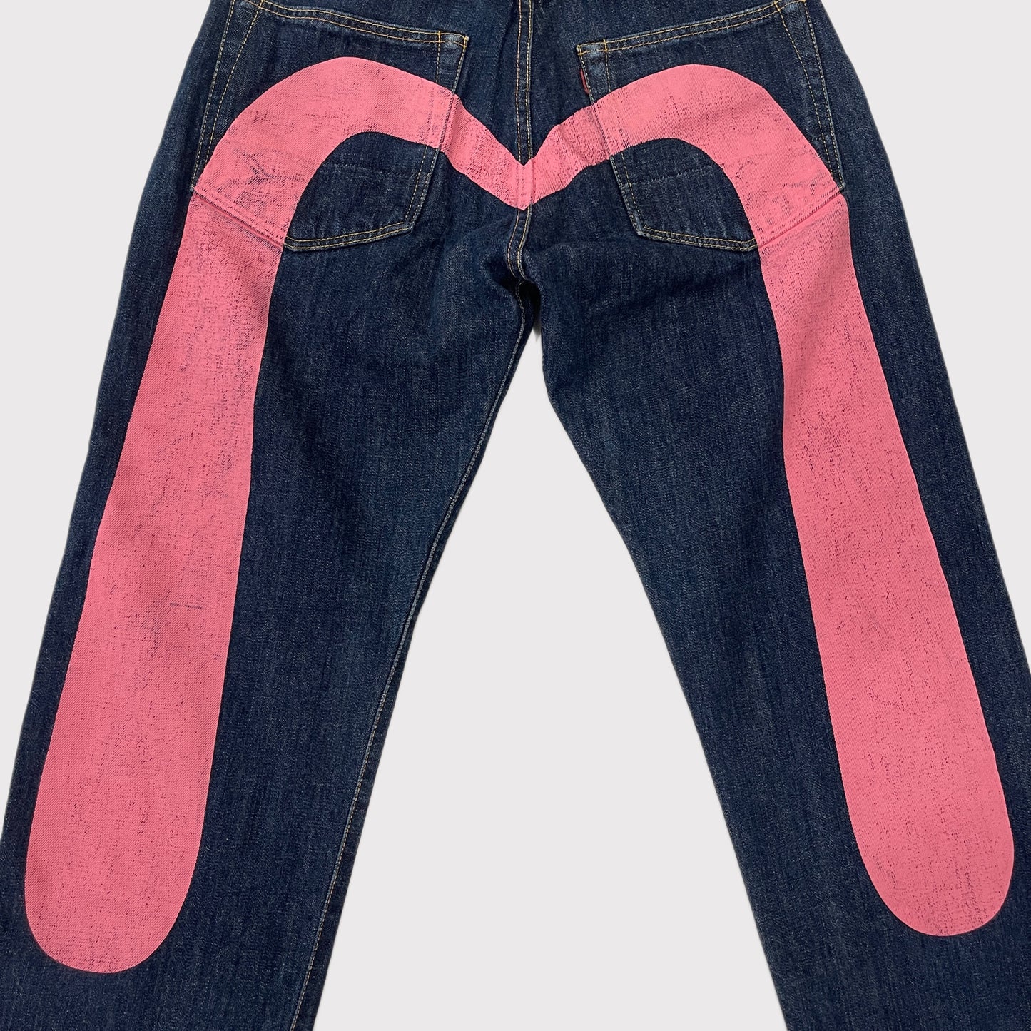 Evisu pink Daicock print jeans