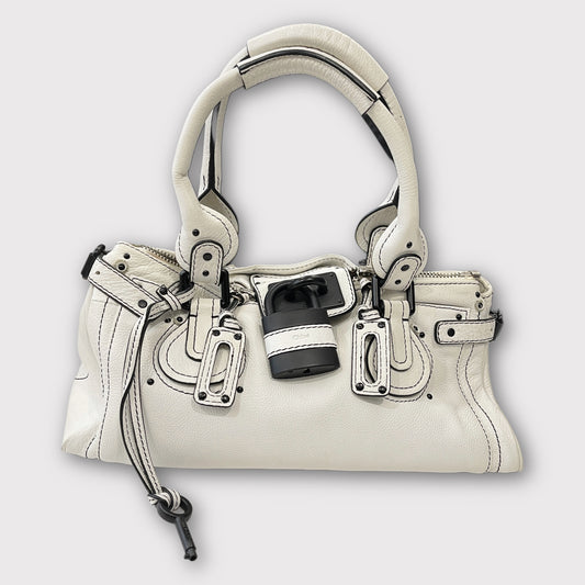 Chloé white/matte black Paddington bag