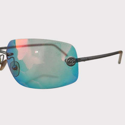 Chanel iridescent rimless sunglasses