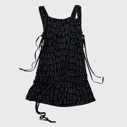 Hysteric Glamour black lace-up tunic top/mini dress