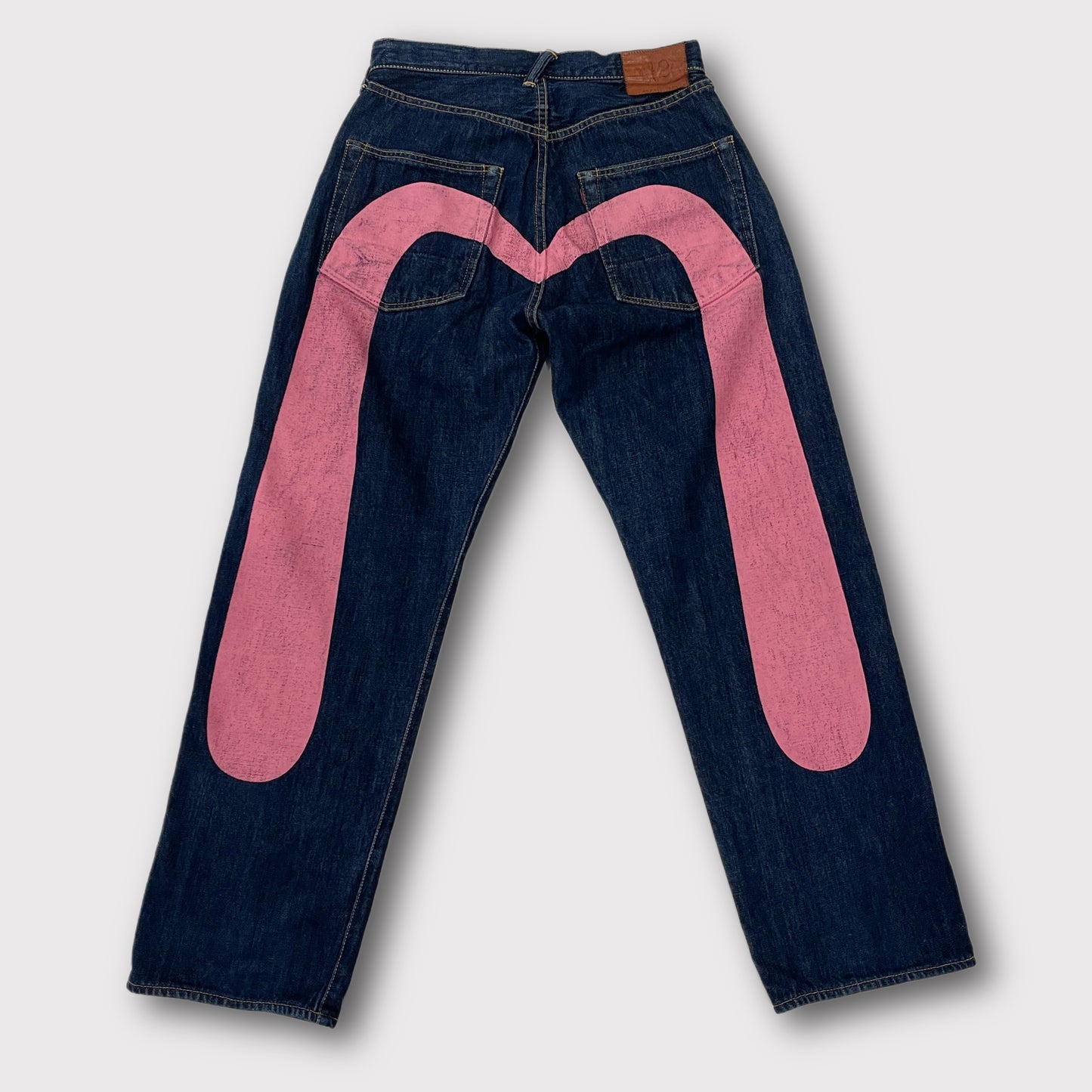 Evisu pink Daicock print jeans