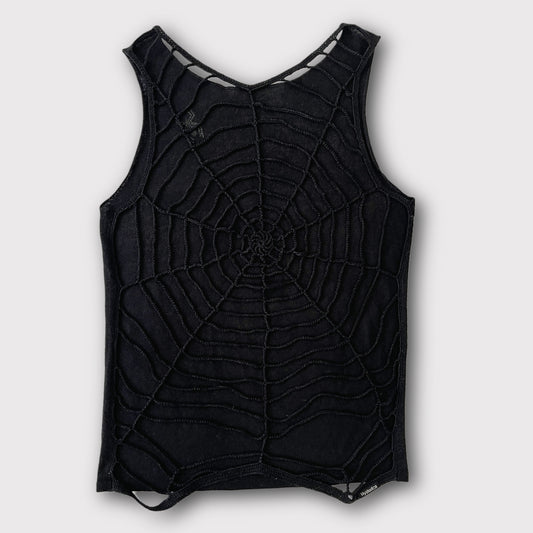 Hysteric Glamour black knit spiderweb vest top