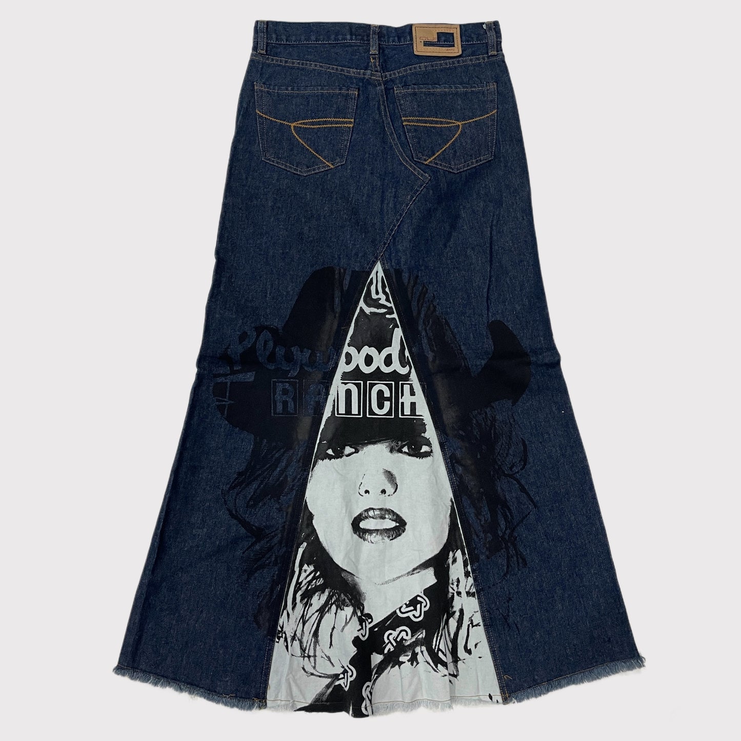 NWT Custo Barcelona graphic denim maxi skirt