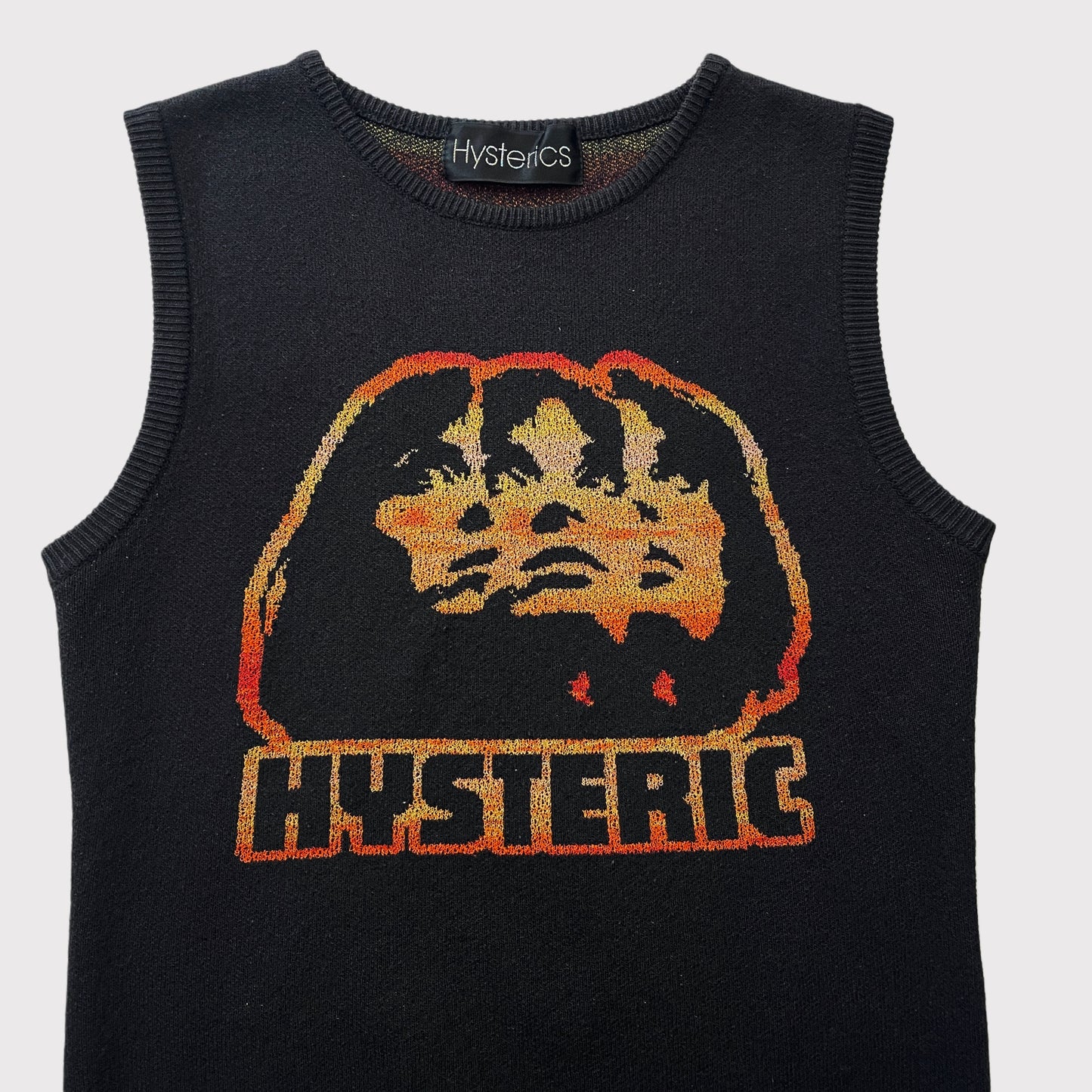 Hysteric Glamour black/orange graphic knit vest top