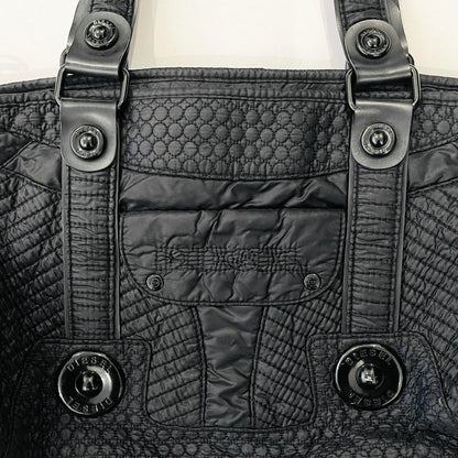 Diesel black quilted nylon bag